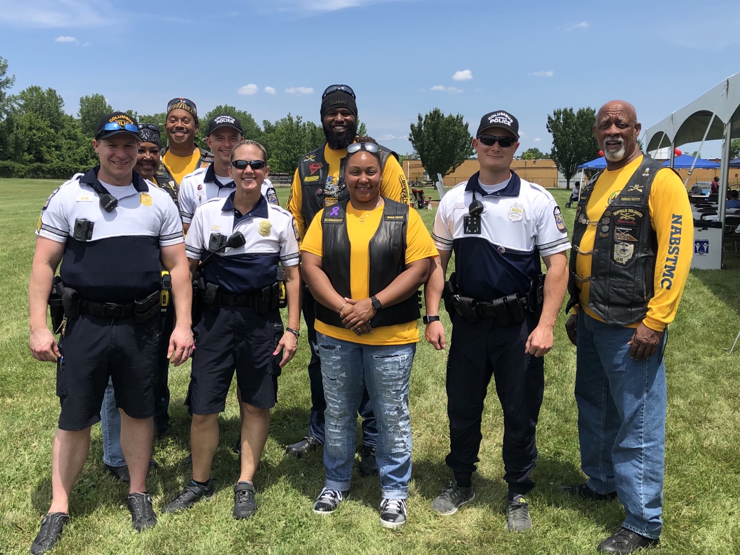 Soldiers and Columbus Police